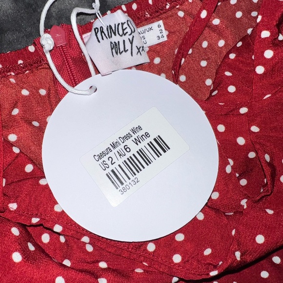 Princess Polly Caesura Mini Dress in Wine Size 2 New with tag - Picture 11 of 15